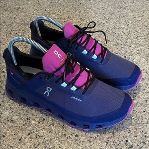 Women’s 8.5 On Running Women's Trail Shoe in Purple with Pink Accents